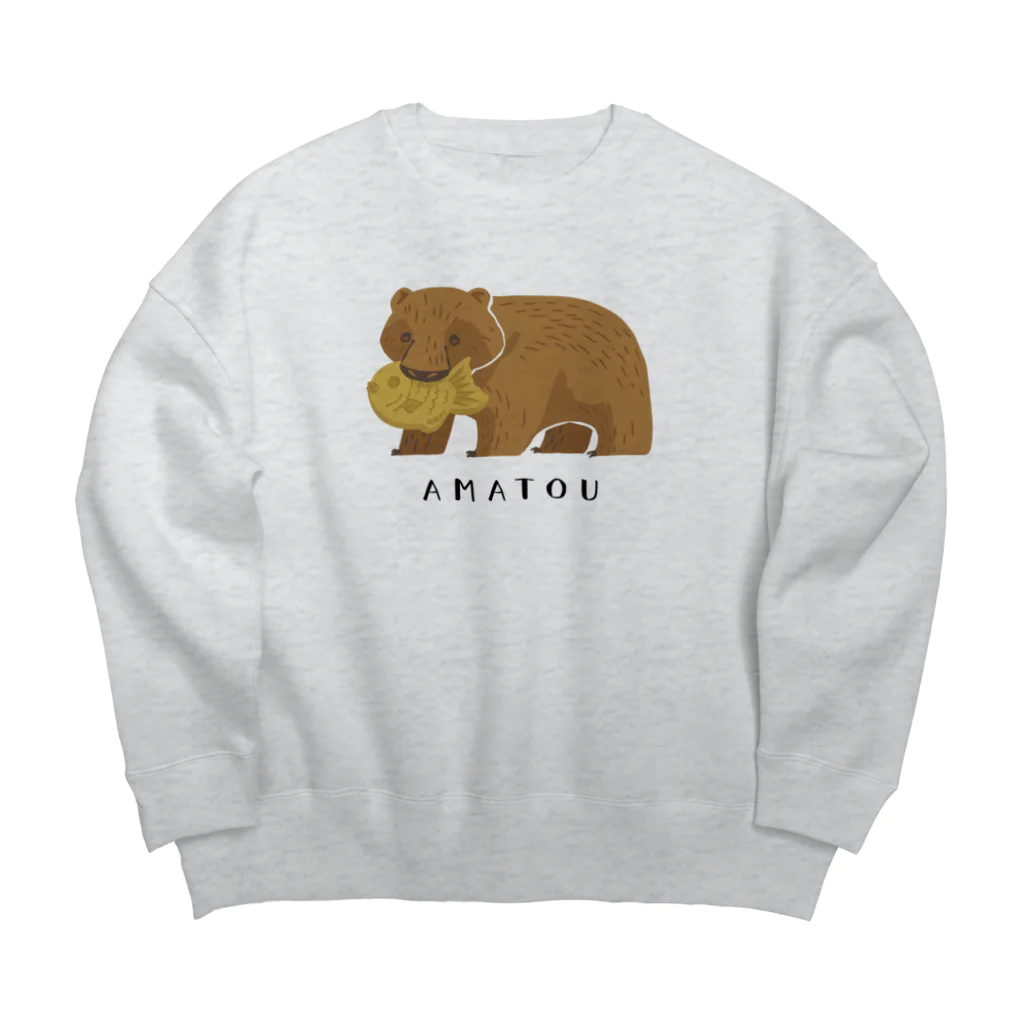 プラントスマイルの木彫りの熊　（甘党） Big Crew Neck Sweatshirt