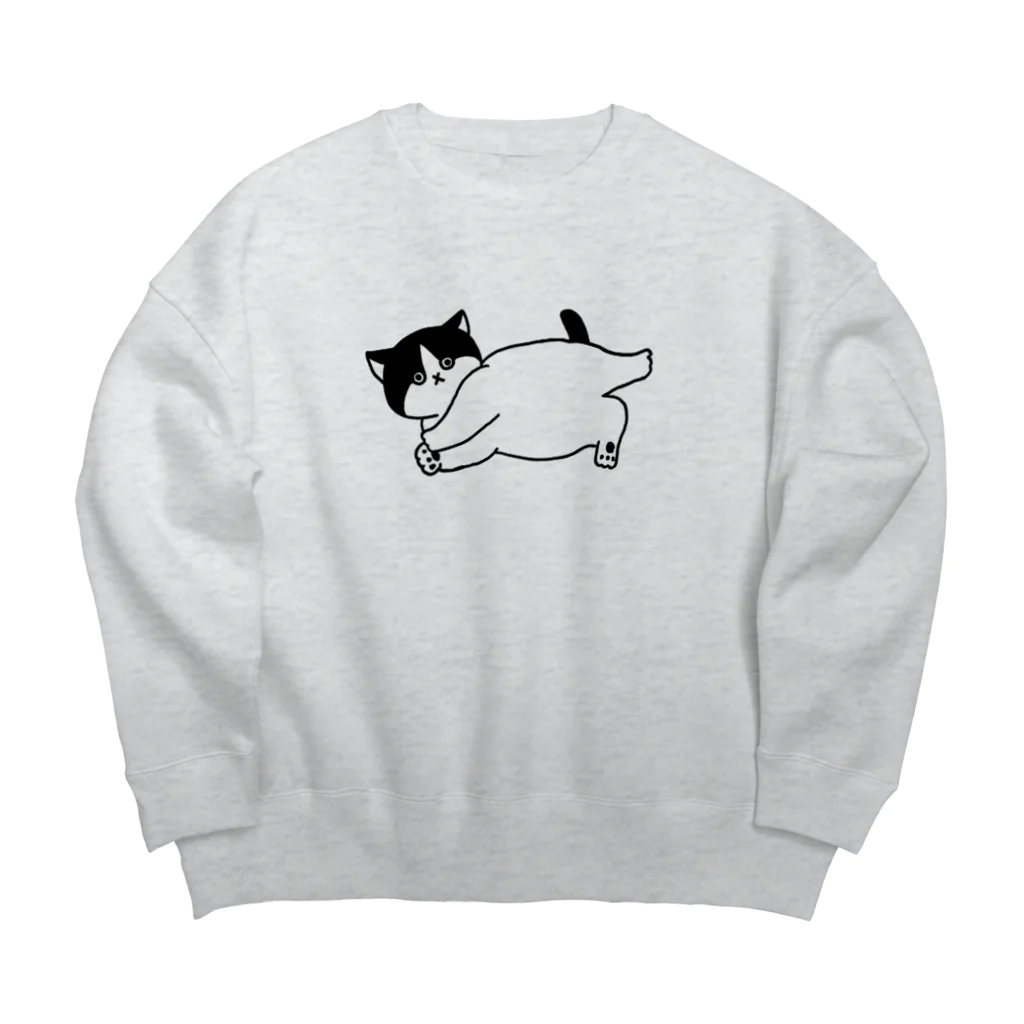 とつこまのお店屋さんの虚無猫（寝転び）（線画） Big Crew Neck Sweatshirt