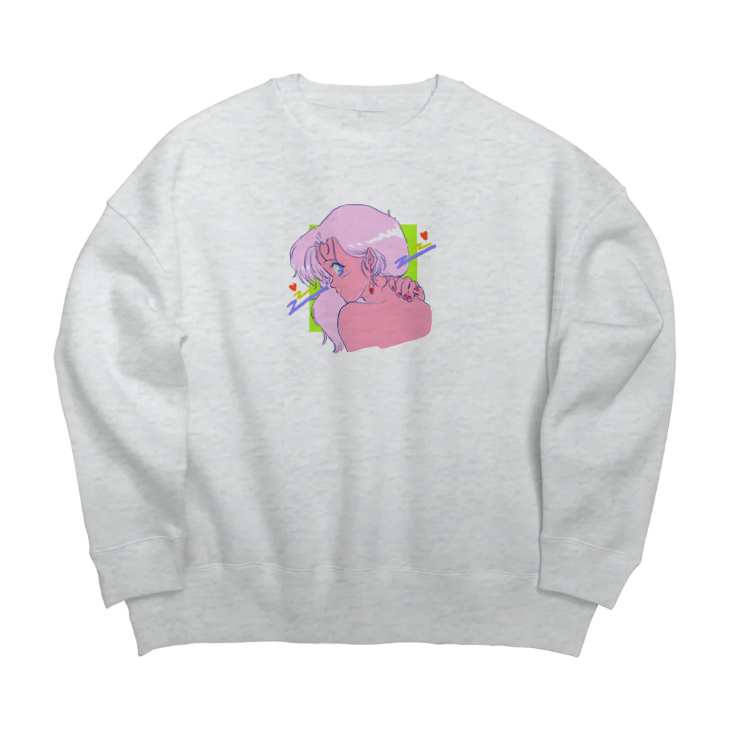 みどりいろ通信のBiBiBiっとハート Big Crew Neck Sweatshirt