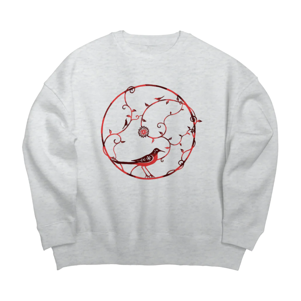 ツバメ堂の赤い鳥 Big Crew Neck Sweatshirt