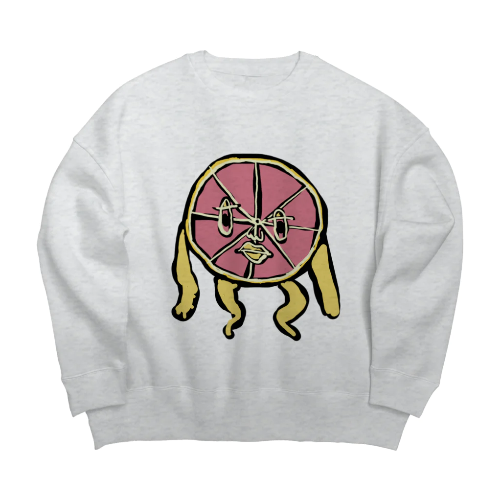 希鳳のピンクグレープフルーツ Big Crew Neck Sweatshirt