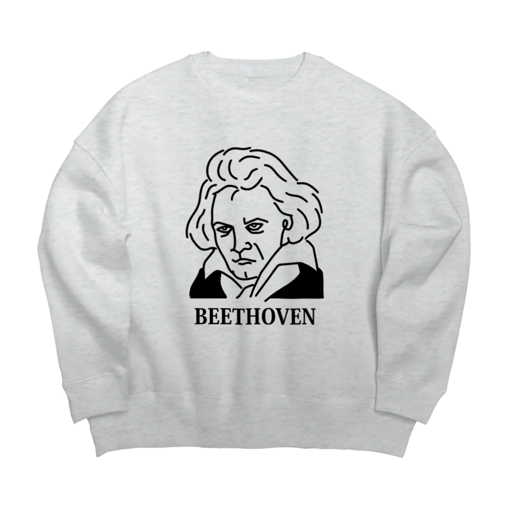 Aliviostaのベートーベン BEETHOVEN イラスト 音楽家 偉人アート ストリートファッション Big Crew Neck Sweatshirt