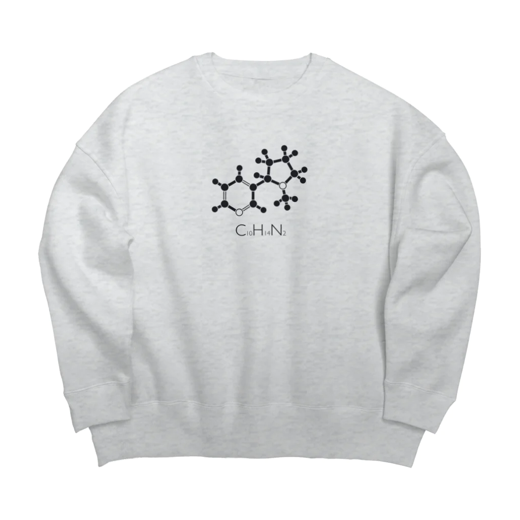 st_drop_laboratoryの煙草 ニコチンの化学構造式  Big Crew Neck Sweatshirt