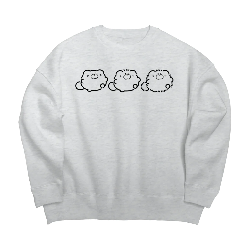 ちくわ屋さんの冬毛　スリー Big Crew Neck Sweatshirt