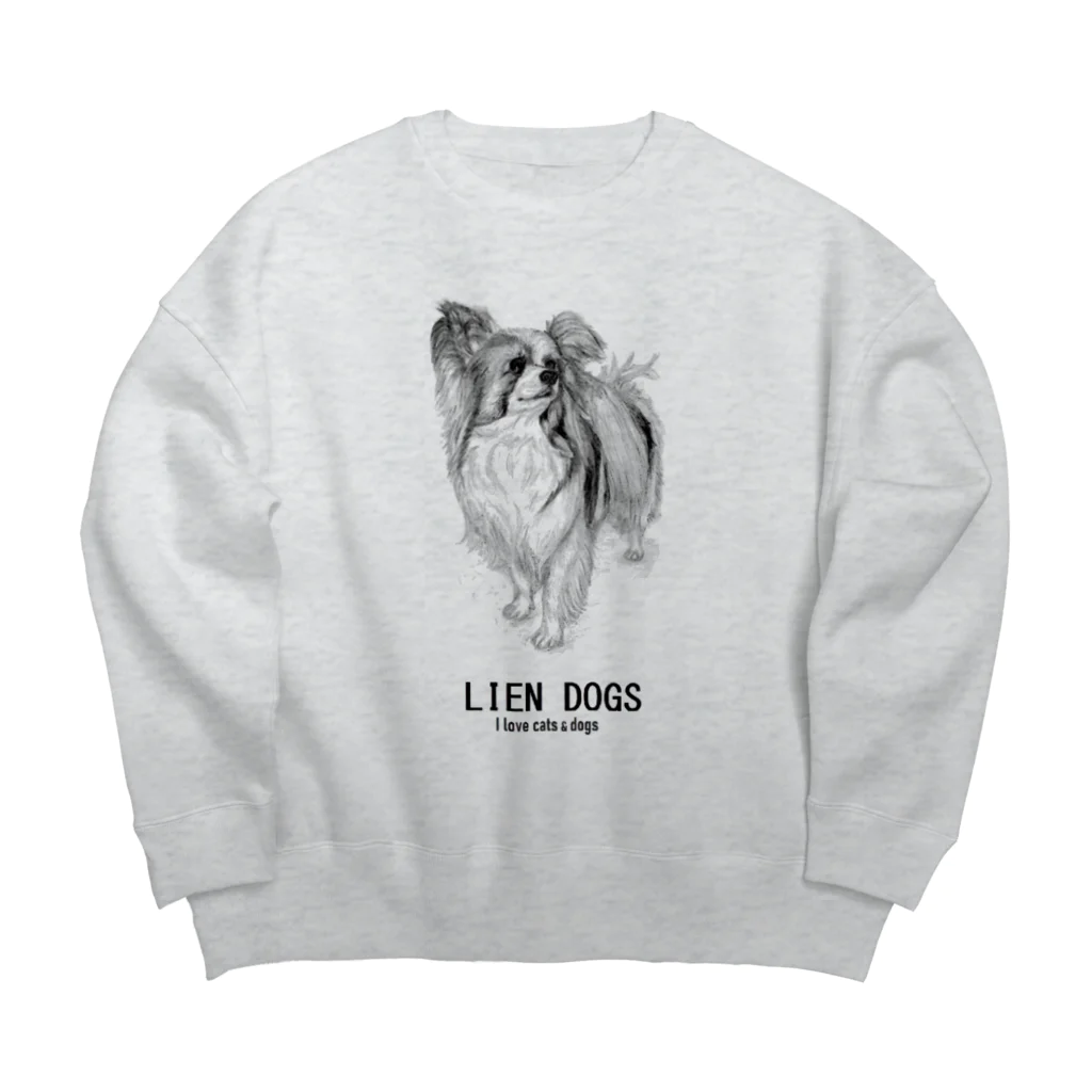 I love cats&dogs　のパピオン Big Crew Neck Sweatshirt