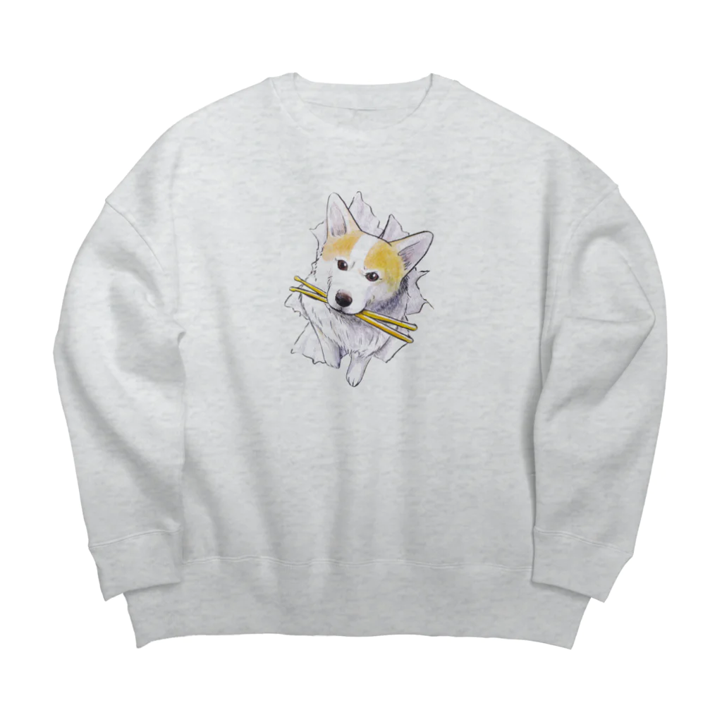 ムシコ・アニマルズ Musico Animalsのドラムスティック☆マハロ（コーギー） Big Crew Neck Sweatshirt