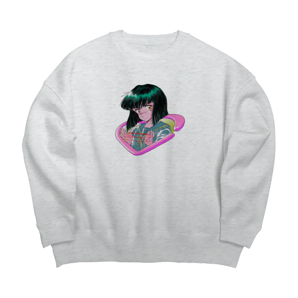 みどりいろ通信の赤い糸 Big Crew Neck Sweatshirt