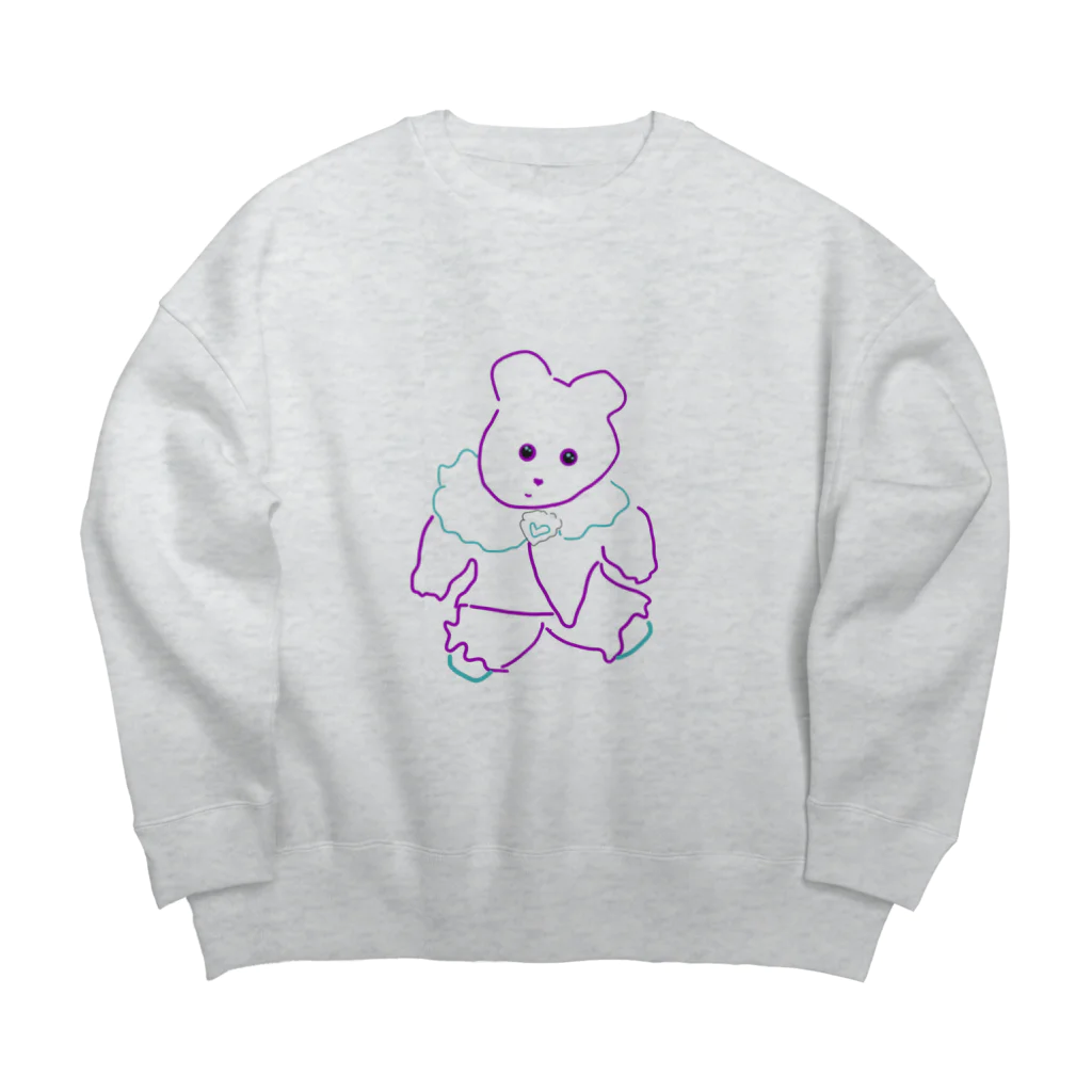 くまきちショップやさんのおしゃれくまきち描いたよ Big Crew Neck Sweatshirt