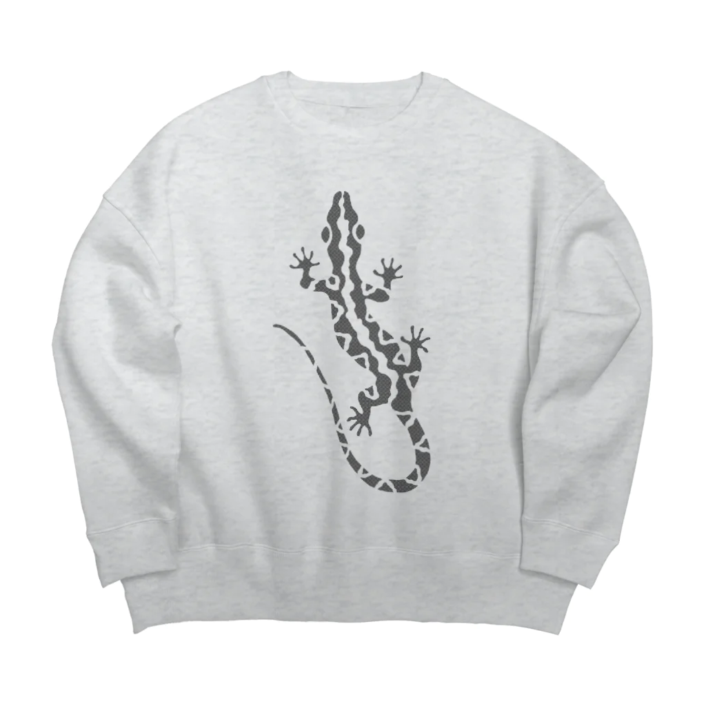 ツバメ堂のとかげちょろり(上向き） Big Crew Neck Sweatshirt