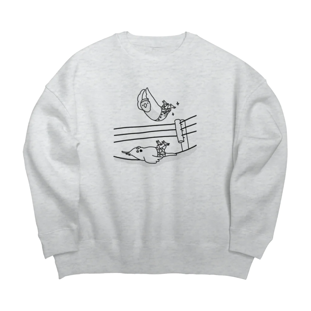 オグチヨーコのコザクラさんダイビングボディプレス！ Big Crew Neck Sweatshirt