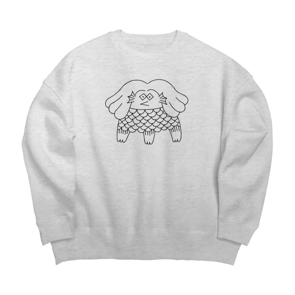 にゆのアマビエの写し Big Crew Neck Sweatshirt