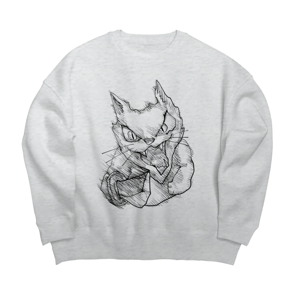 謎モノ店のせまりくるケモノ Big Crew Neck Sweatshirt