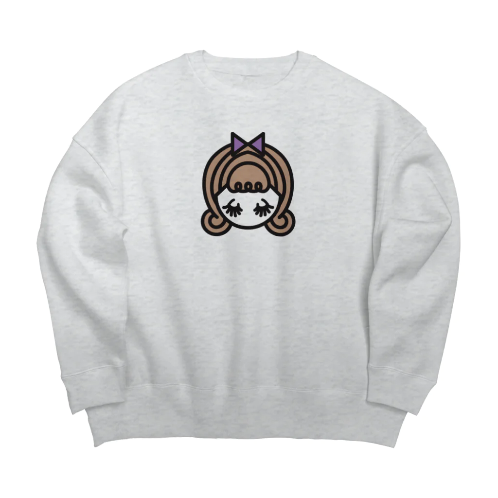 ソーメンズの巻髪少女アイコンカラー Big Crew Neck Sweatshirt