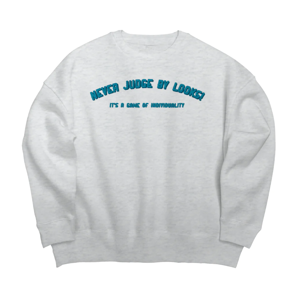 NEVER JUDGE BY LOOKS！のblue curve Big Crew Neck Sweatshirt