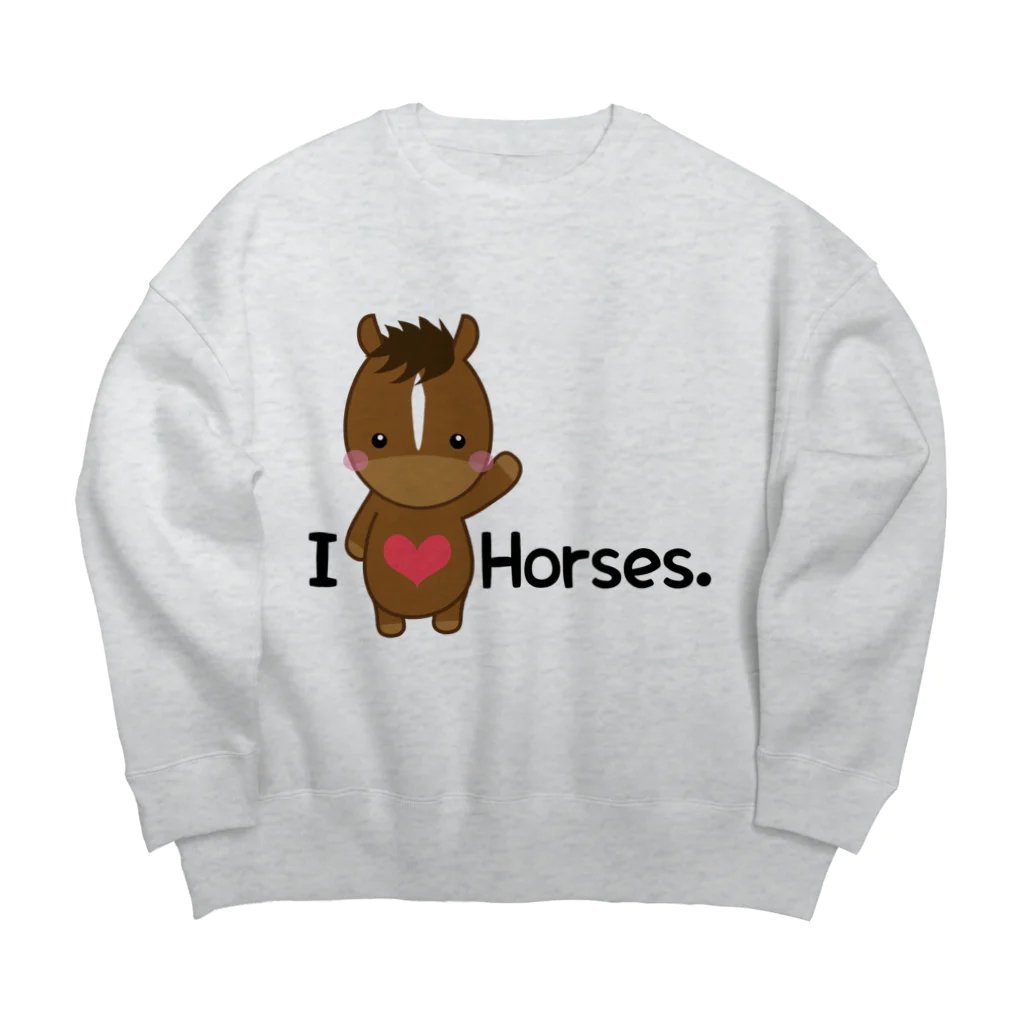 au♡lio アウリオのI love horse. Big Crew Neck Sweatshirt