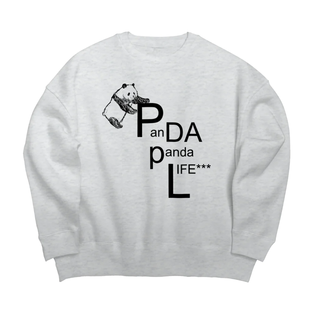 PANDA panda LIFE***の文字を運ぶパンダ Big Crew Neck Sweatshirt