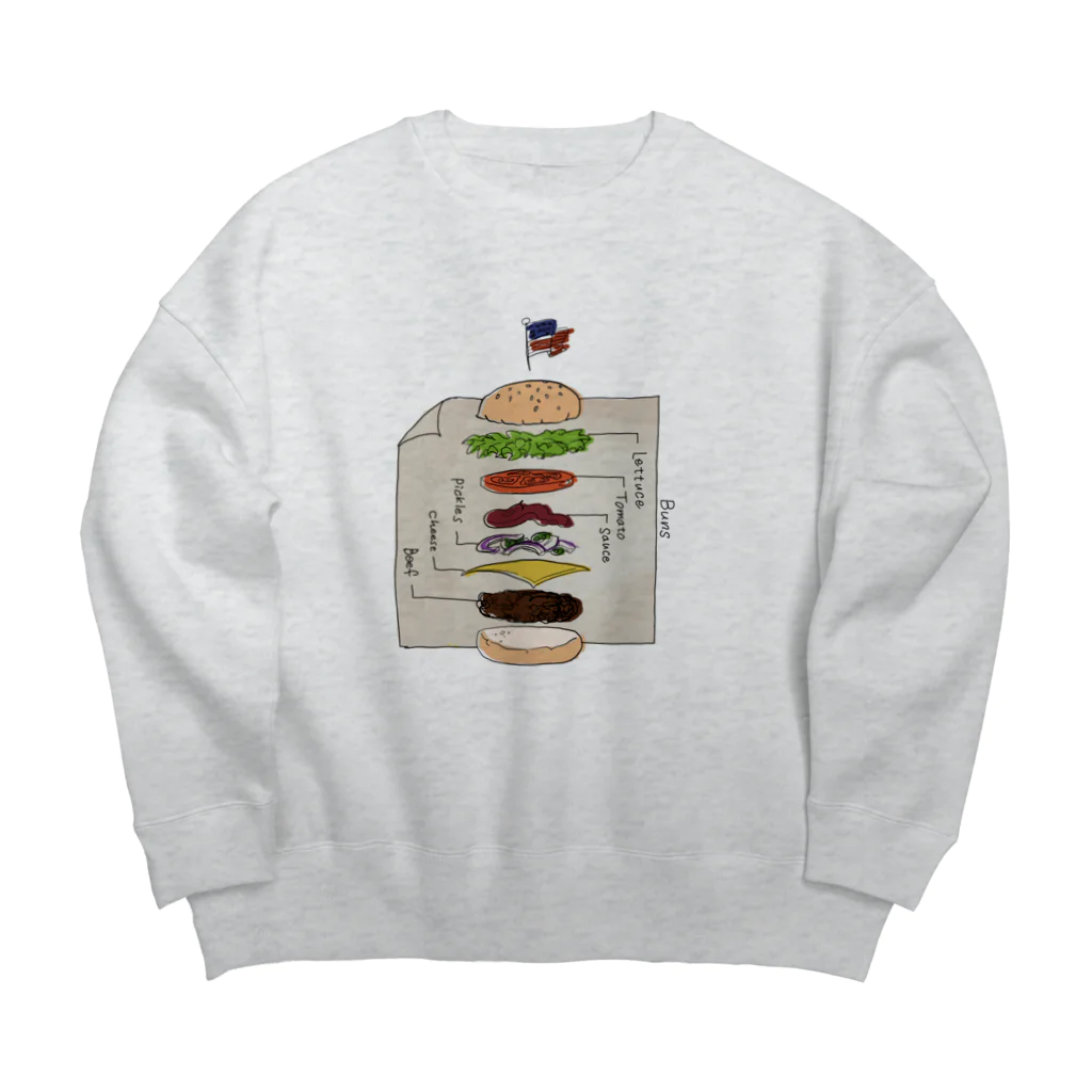 TPWのチーズバーガー Big Crew Neck Sweatshirt