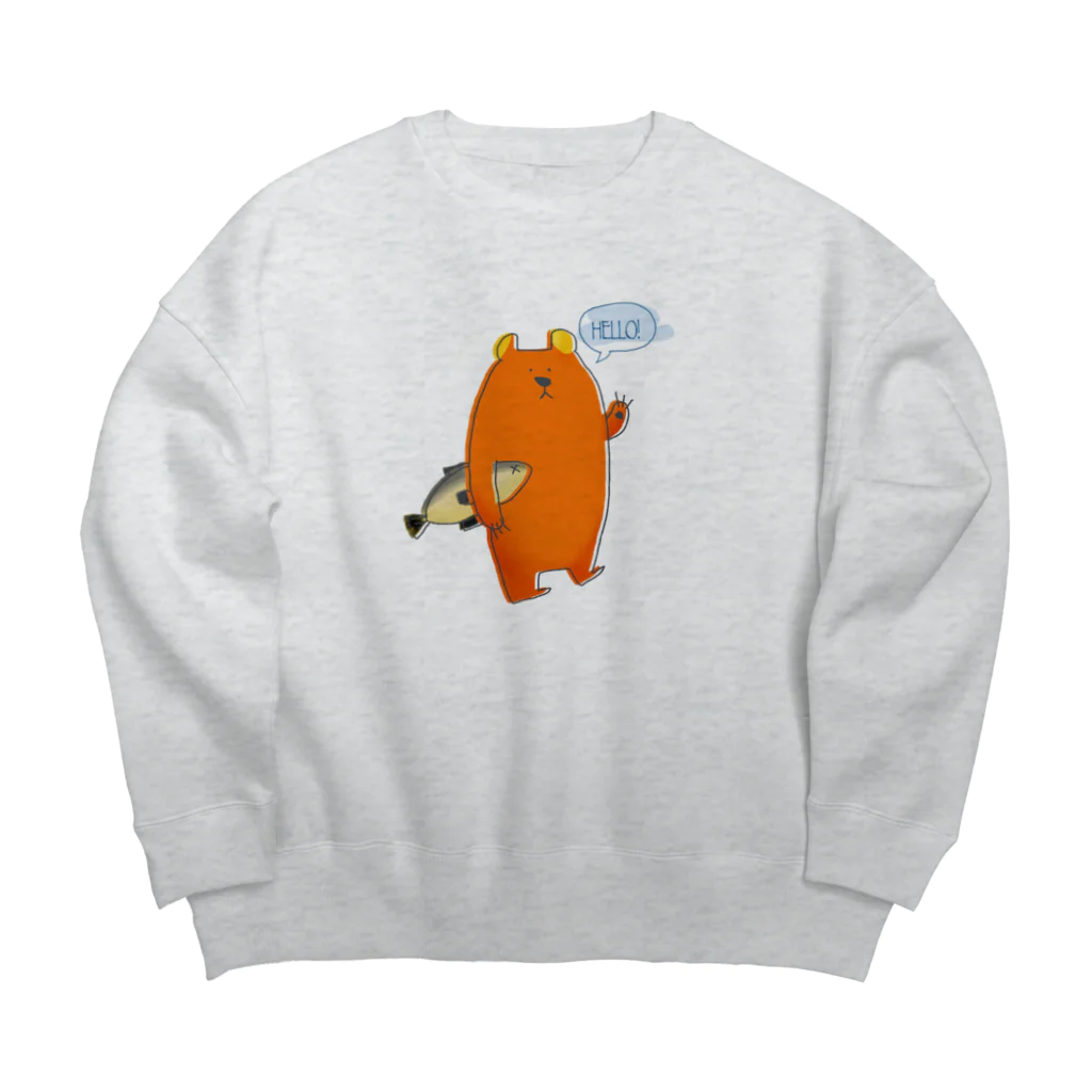 ヒグマのサケクマ君 Big Crew Neck Sweatshirt