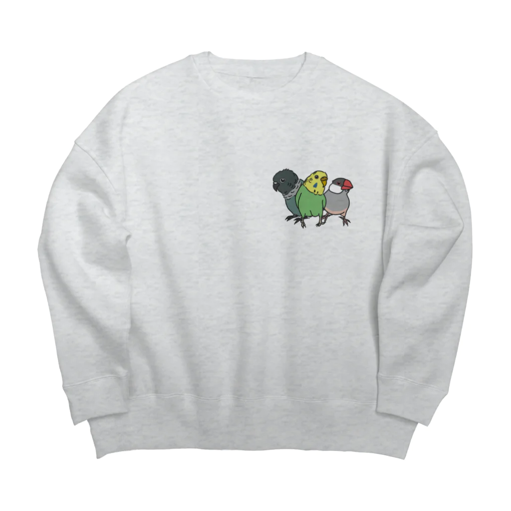 toritoridoriのコトリ三兄弟 Big Crew Neck Sweatshirt