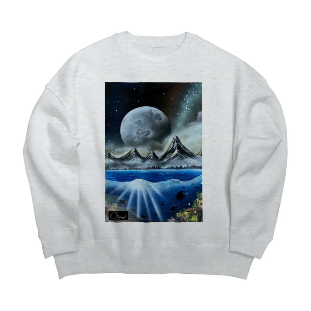 oshimuraのスプレーアート　月光🌕　オシムラサイン入り Big Crew Neck Sweatshirt