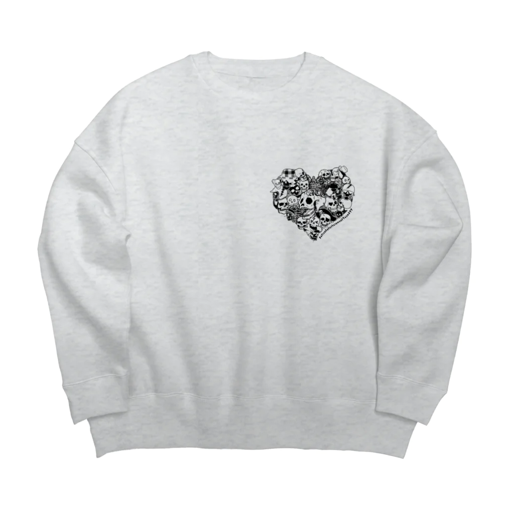 ATTactionのATTドクロ（集合ハート）ウェア Big Crew Neck Sweatshirt