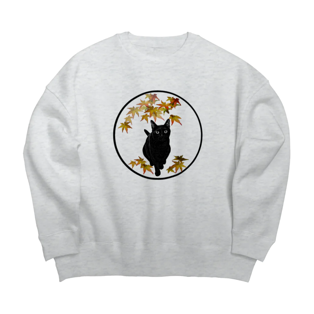 マロマロのKURONEKO to MOMiji Big Crew Neck Sweatshirt