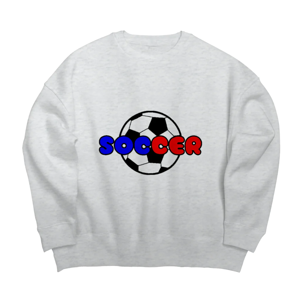 happy_25chanのサッカーボール柄（赤/青） Big Crew Neck Sweatshirt