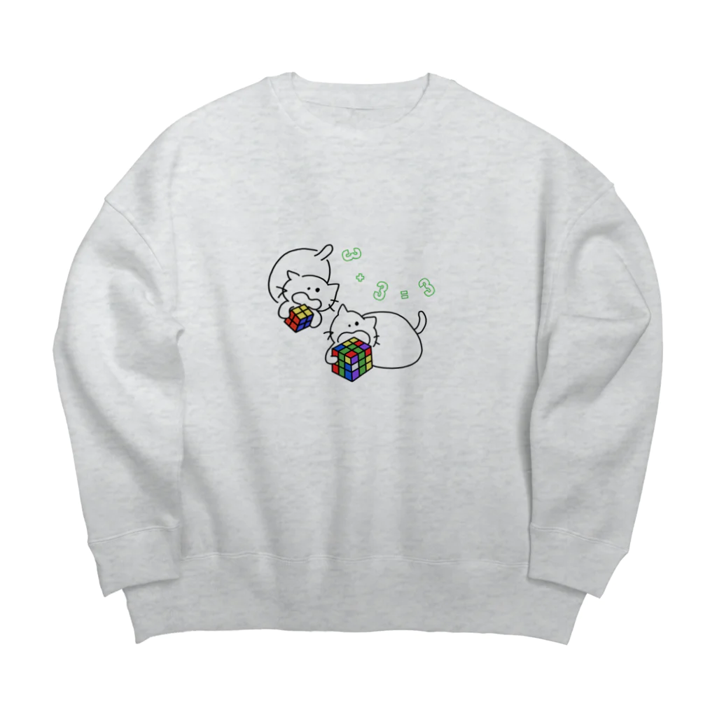 愛の無限空間のばかねこルービック Big Crew Neck Sweatshirt