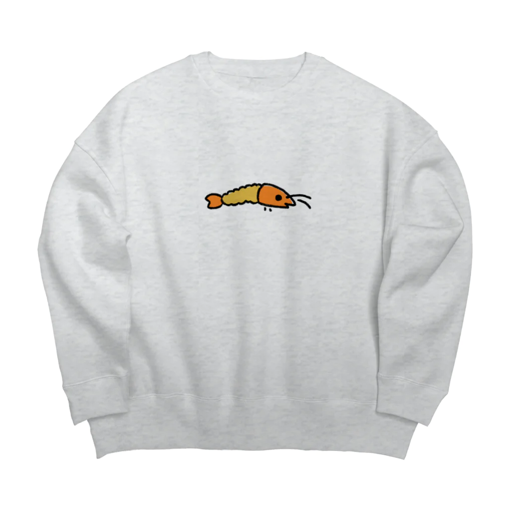 ぴよたそ商店のおかしら付きのエビフライ Big Crew Neck Sweatshirt