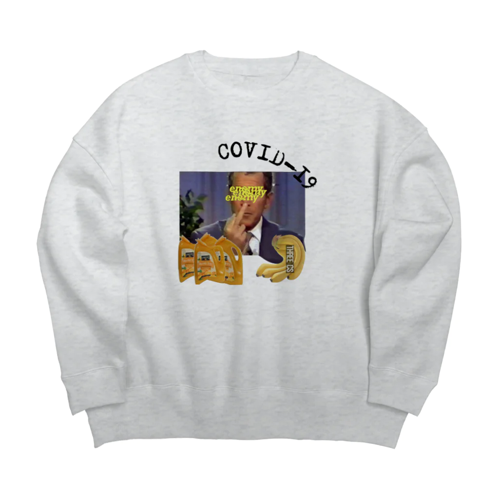 enemy07のCOVID-19🦠FUCK🖕🖕 Big Crew Neck Sweatshirt