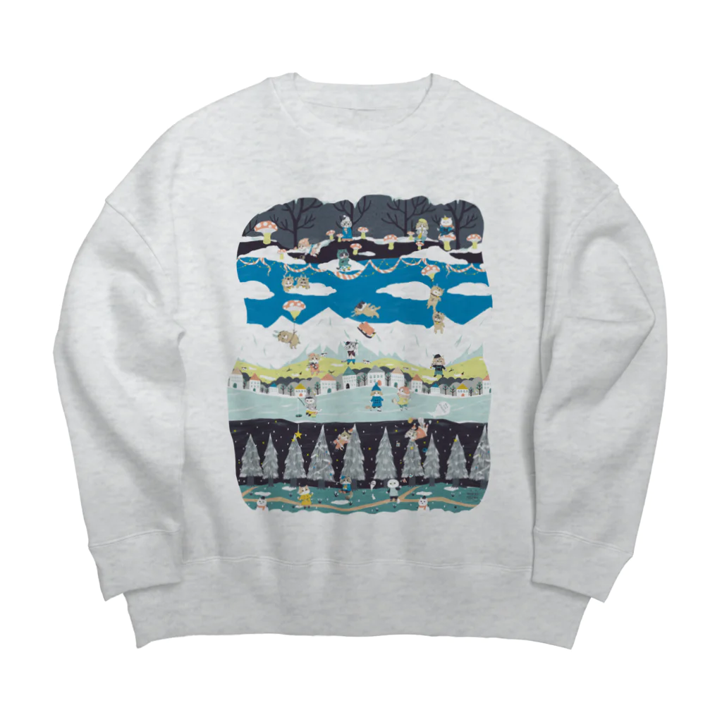 wokasinaiwoのスコホ雪山 Big Crew Neck Sweatshirt