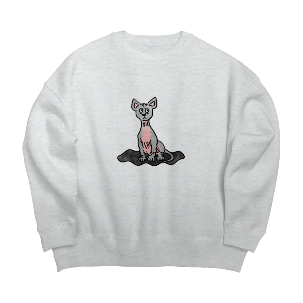 BOREDAMNのsphynx cat Big Crew Neck Sweatshirt