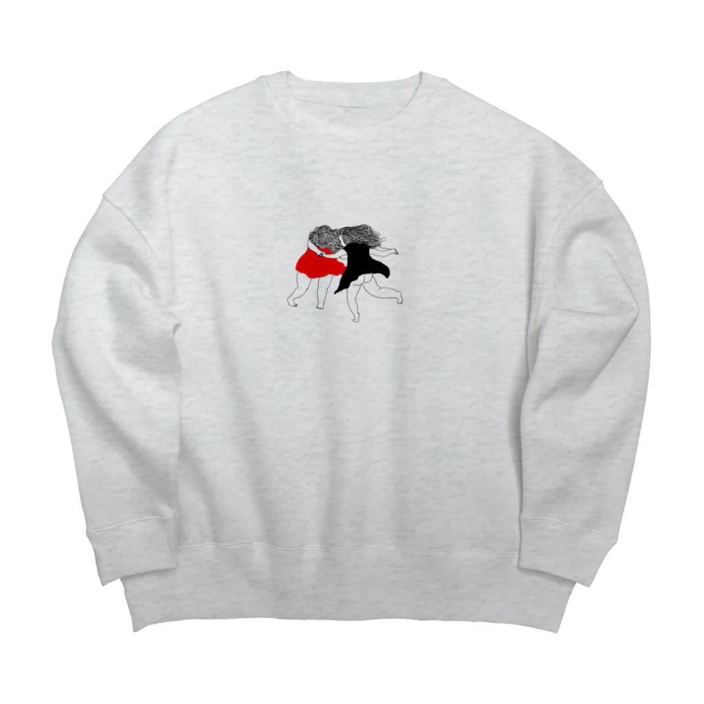  むきむき   地球生活のおんなのこ Big Crew Neck Sweatshirt