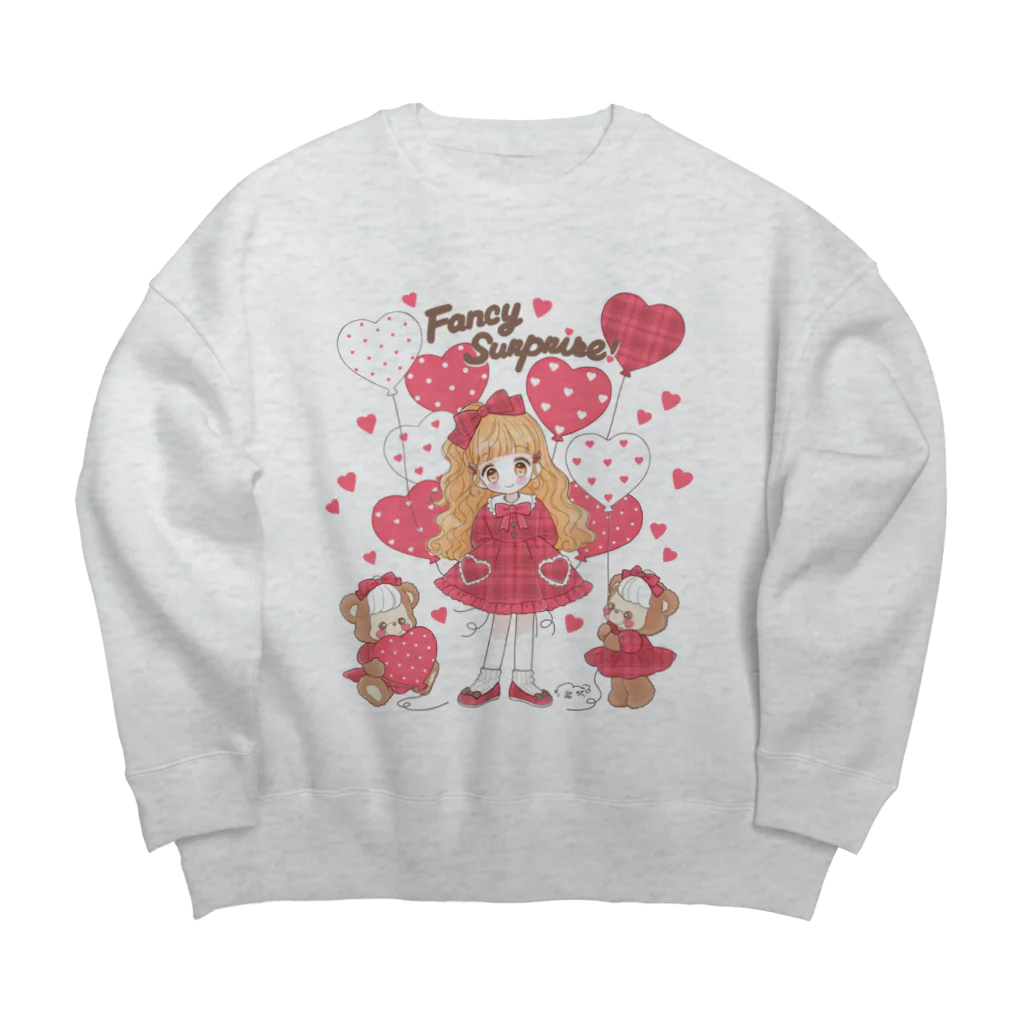 Fancy Surprise!の♡Valentine’s Heart Balloon♡ Big Crew Neck Sweatshirt