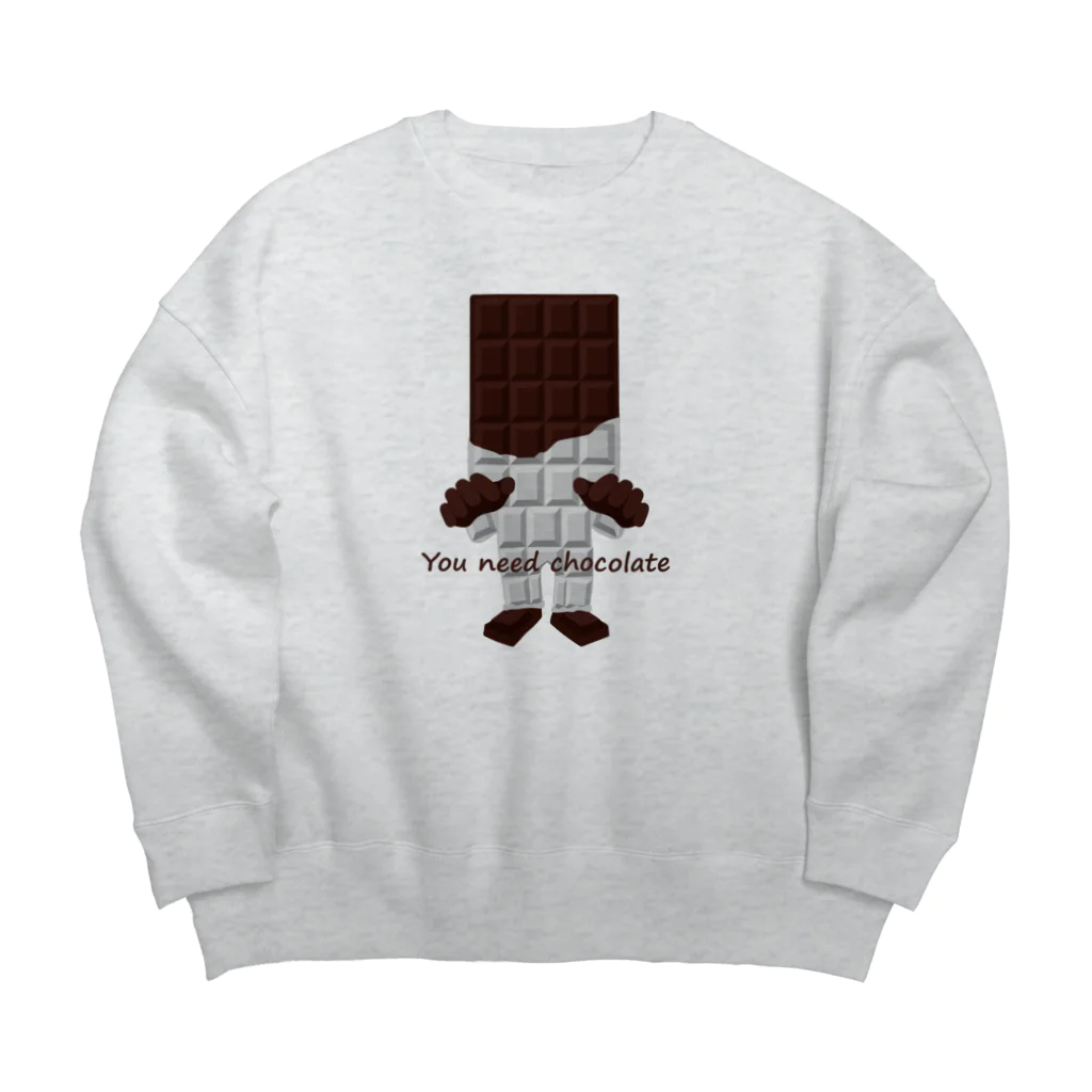 キッズモード某の板チョコ男 Big Crew Neck Sweatshirt