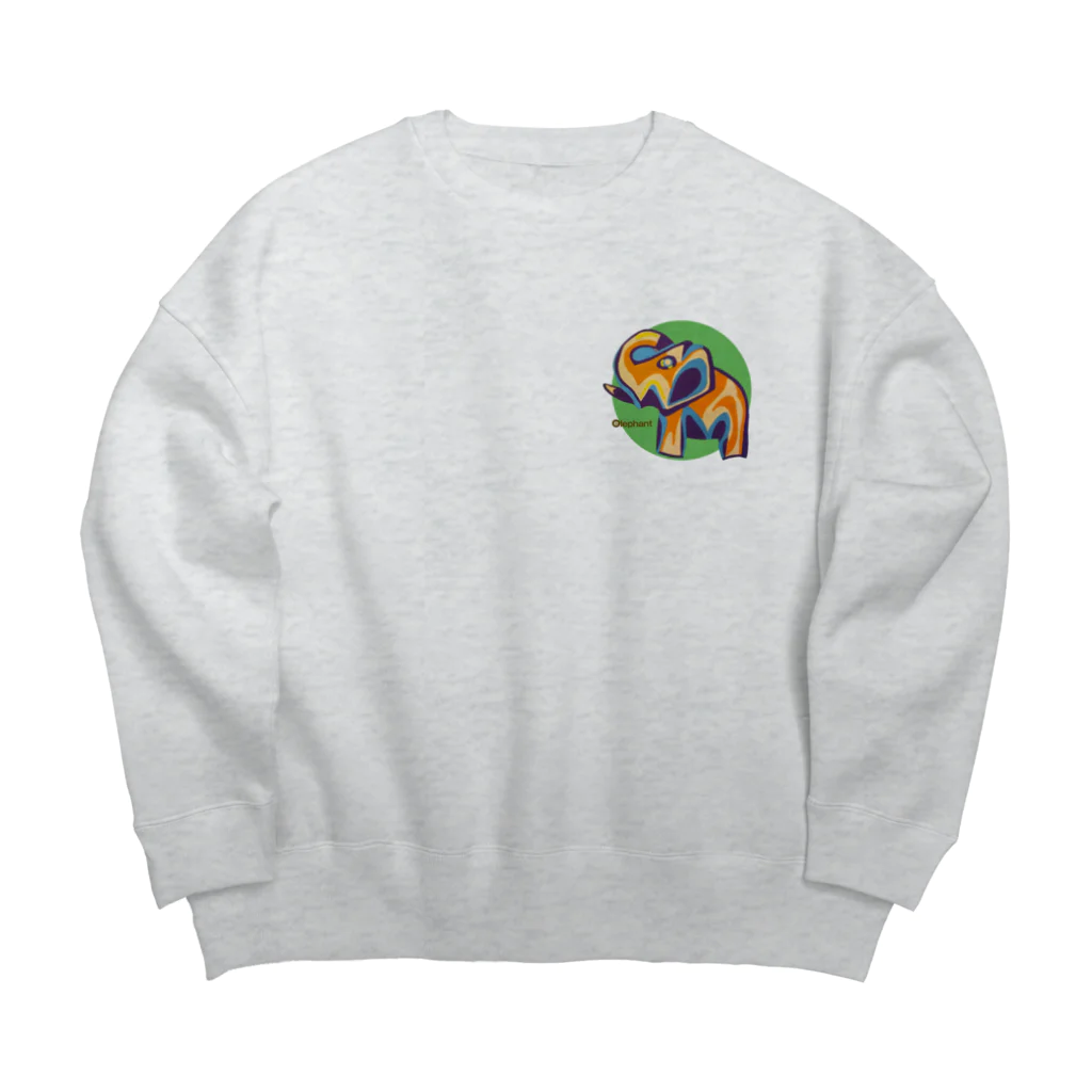 3eyesのブローチだったゾウ Big Crew Neck Sweatshirt