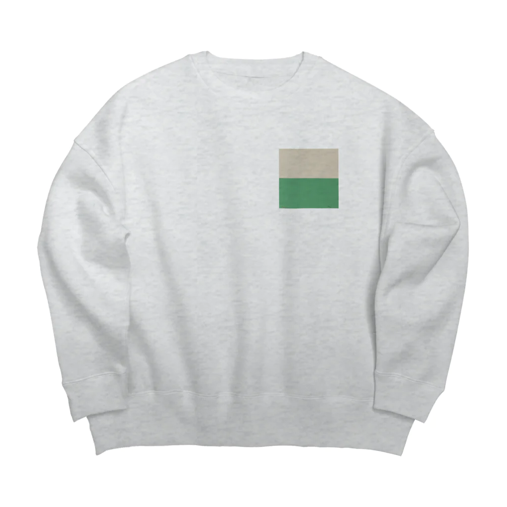 リューカデンドロンのクリーム&グリーン Big Crew Neck Sweatshirt