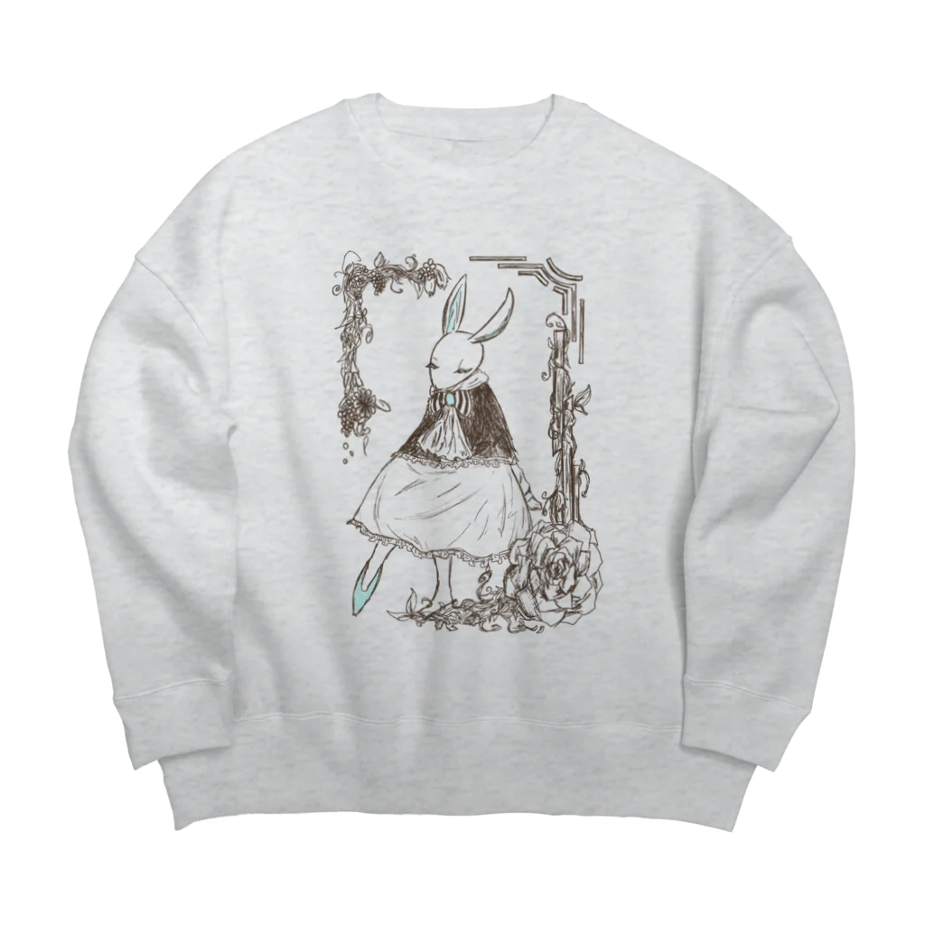 日向のレジャーシート。のドウワウサギ、シンデレラ。 Big Crew Neck Sweatshirt