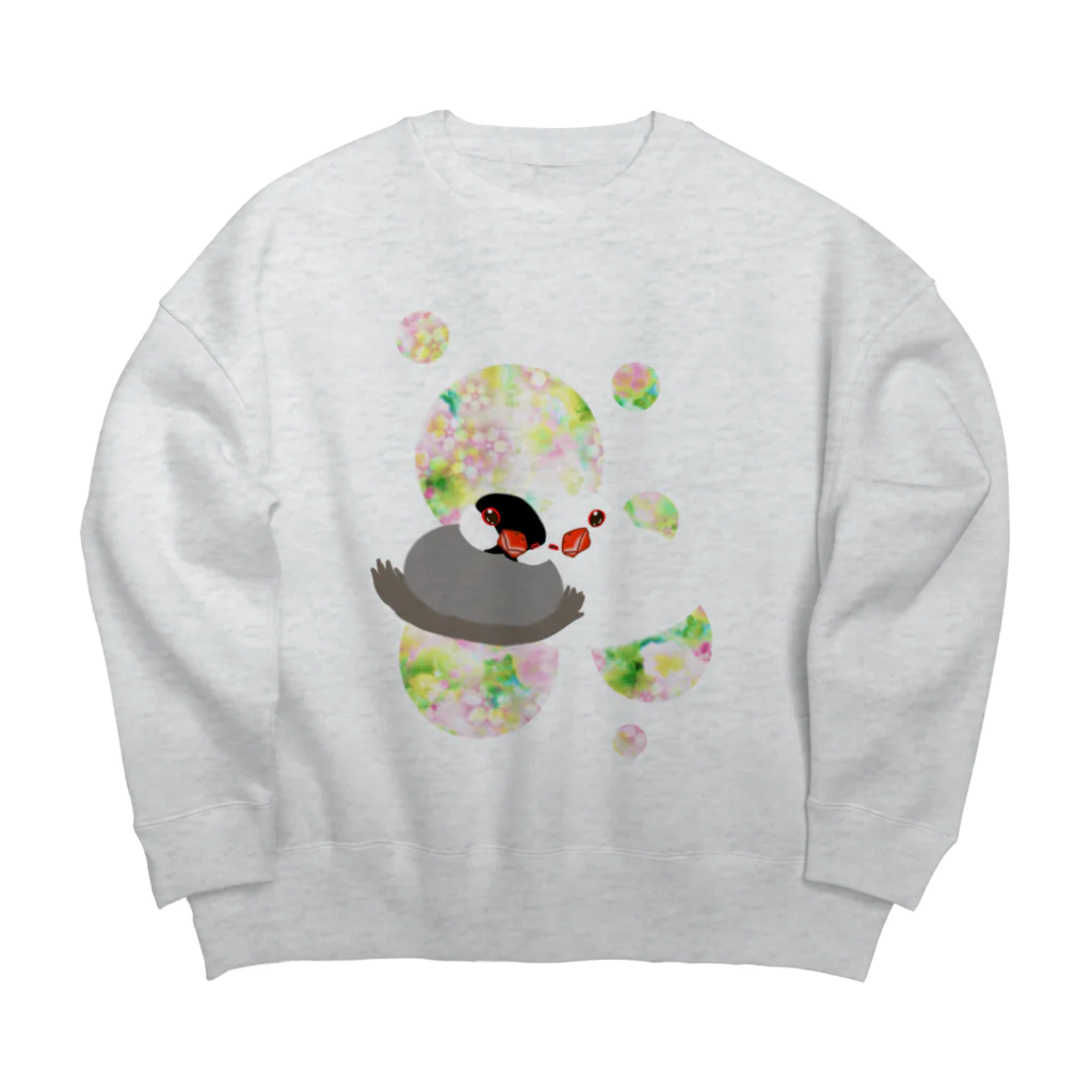 Lily bird（リリーバード）のとろける文鳥ず2 Big Crew Neck Sweatshirt