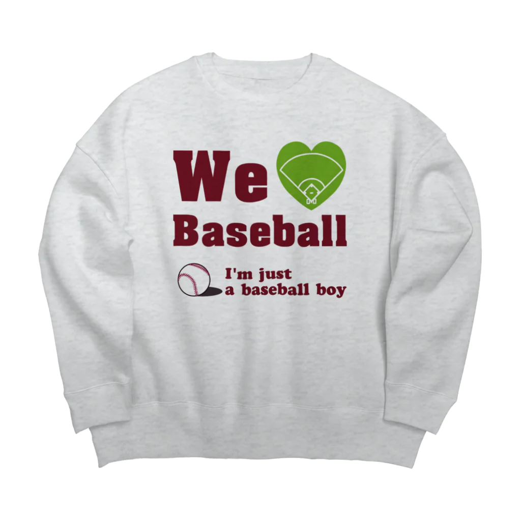 キッズモード某のWe love Baseball(レッド) ビッグシルエットスウェット