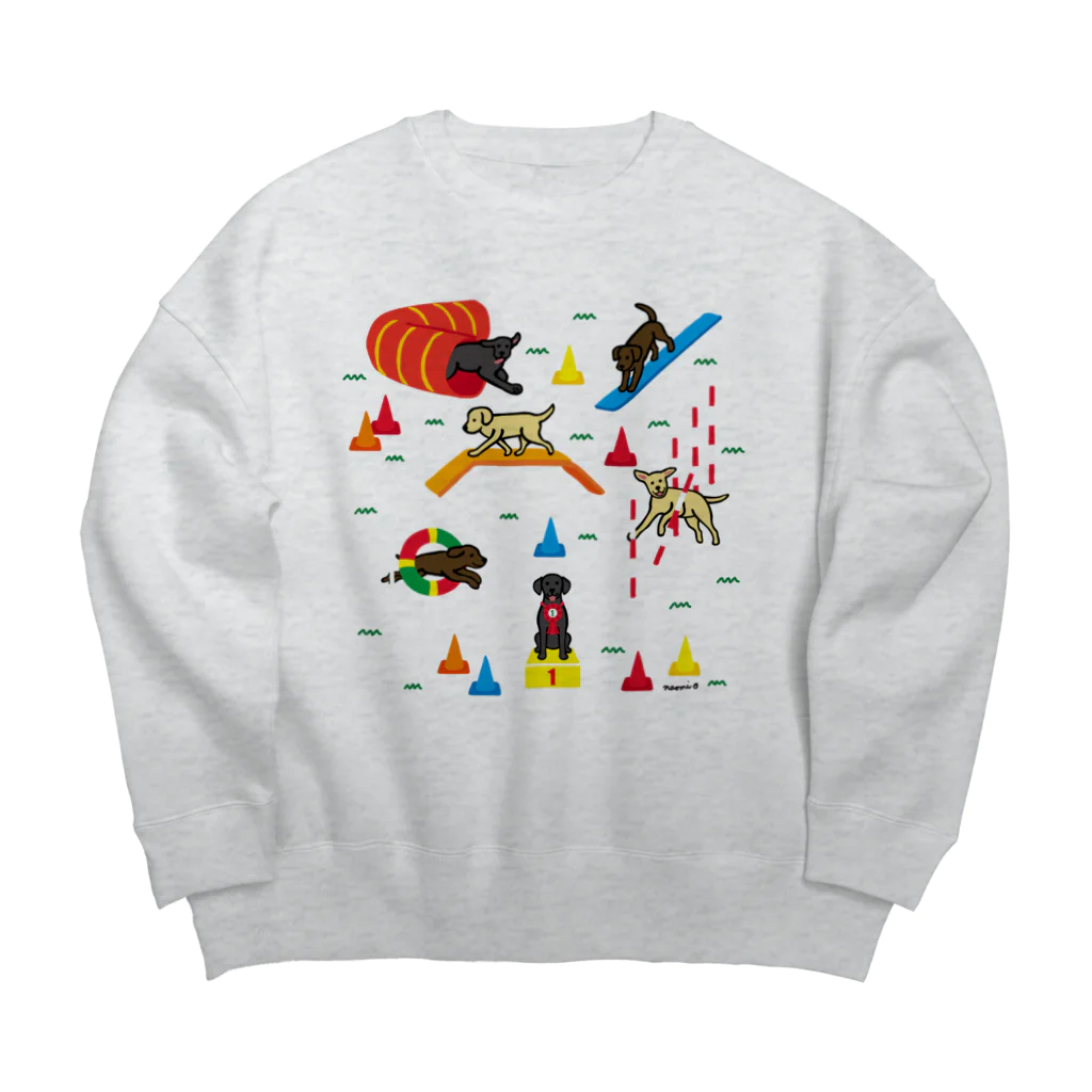 ハッピー・ラブラドールズのラブラドールアジリティ Big Crew Neck Sweatshirt