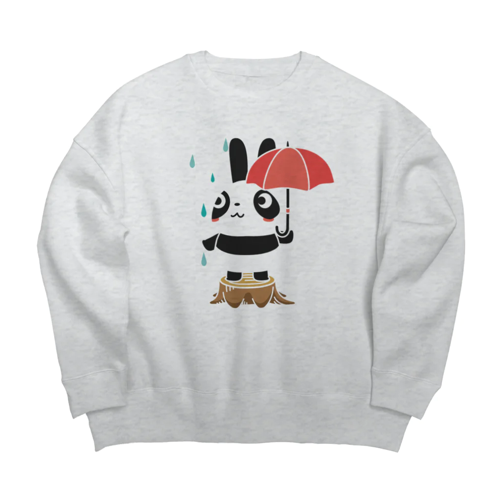 イラスト MONYAAT のラビットパンダ Big Crew Neck Sweatshirt