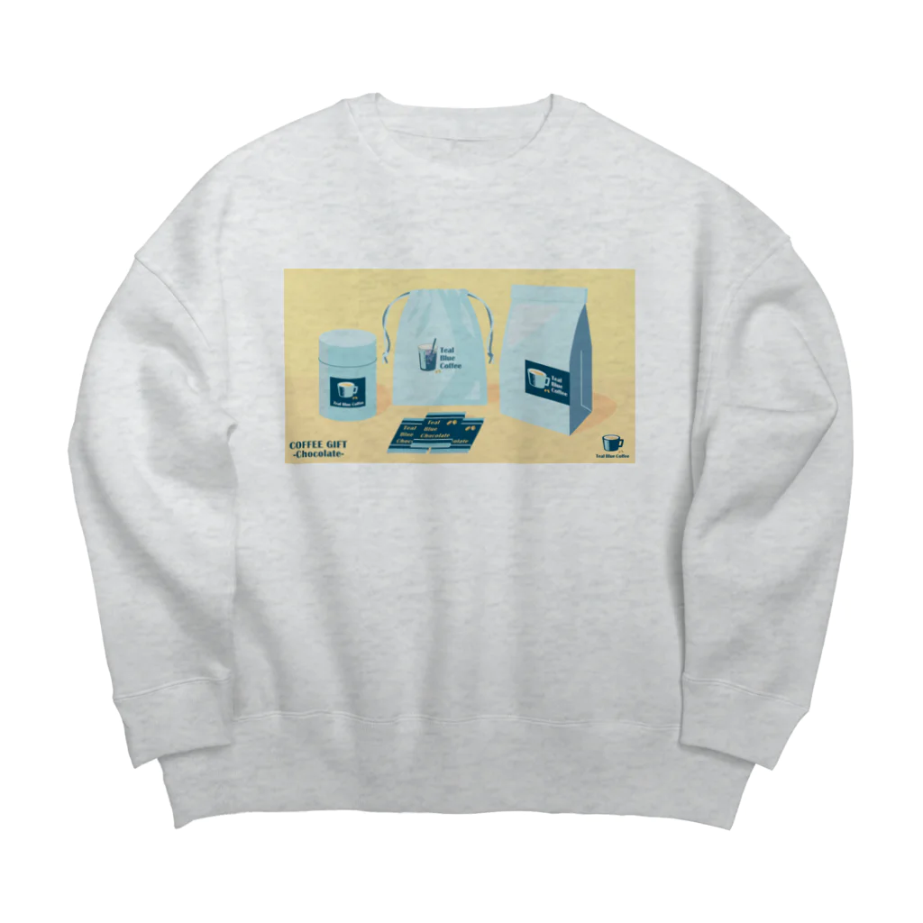 Teal Blue CoffeeのCOFFEE GIFT -Chocolate- YELLOW Ver. Big Crew Neck Sweatshirt