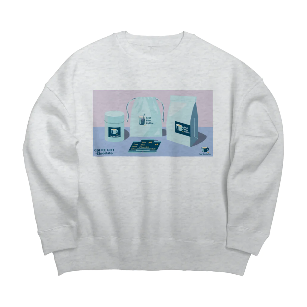 Teal Blue CoffeeのCOFFEE GIFT -Chocolate- PURPLE Ver. Big Crew Neck Sweatshirt