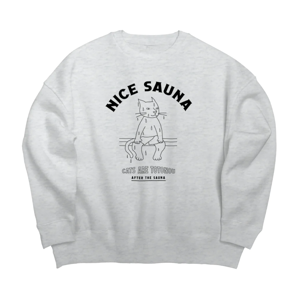 LONESOME TYPE ススのナイスサウナ（猫） Big Crew Neck Sweatshirt