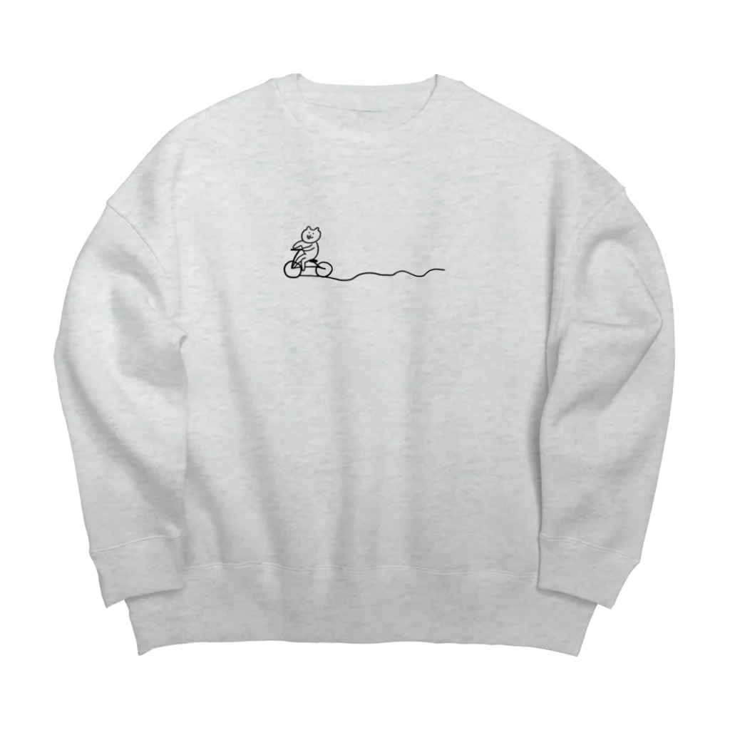 けちゃっぷごはんのお店の自転車ねこ（スイスイバージョン） Big Crew Neck Sweatshirt