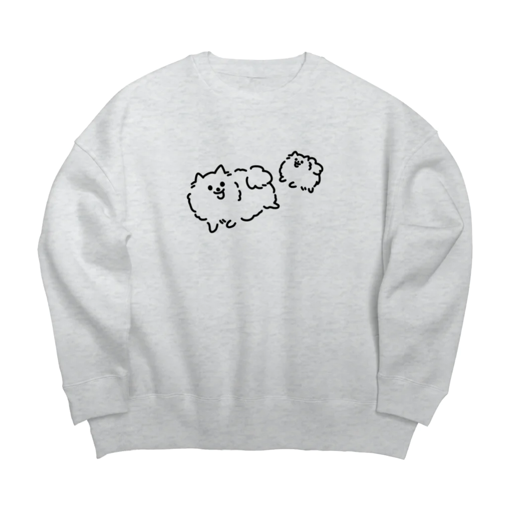 ポメラニアンだよのポメラニアンのおいかけっこ Big Crew Neck Sweatshirt