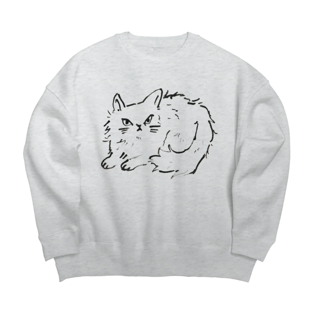 monoのペルシャ猫 Big Crew Neck Sweatshirt