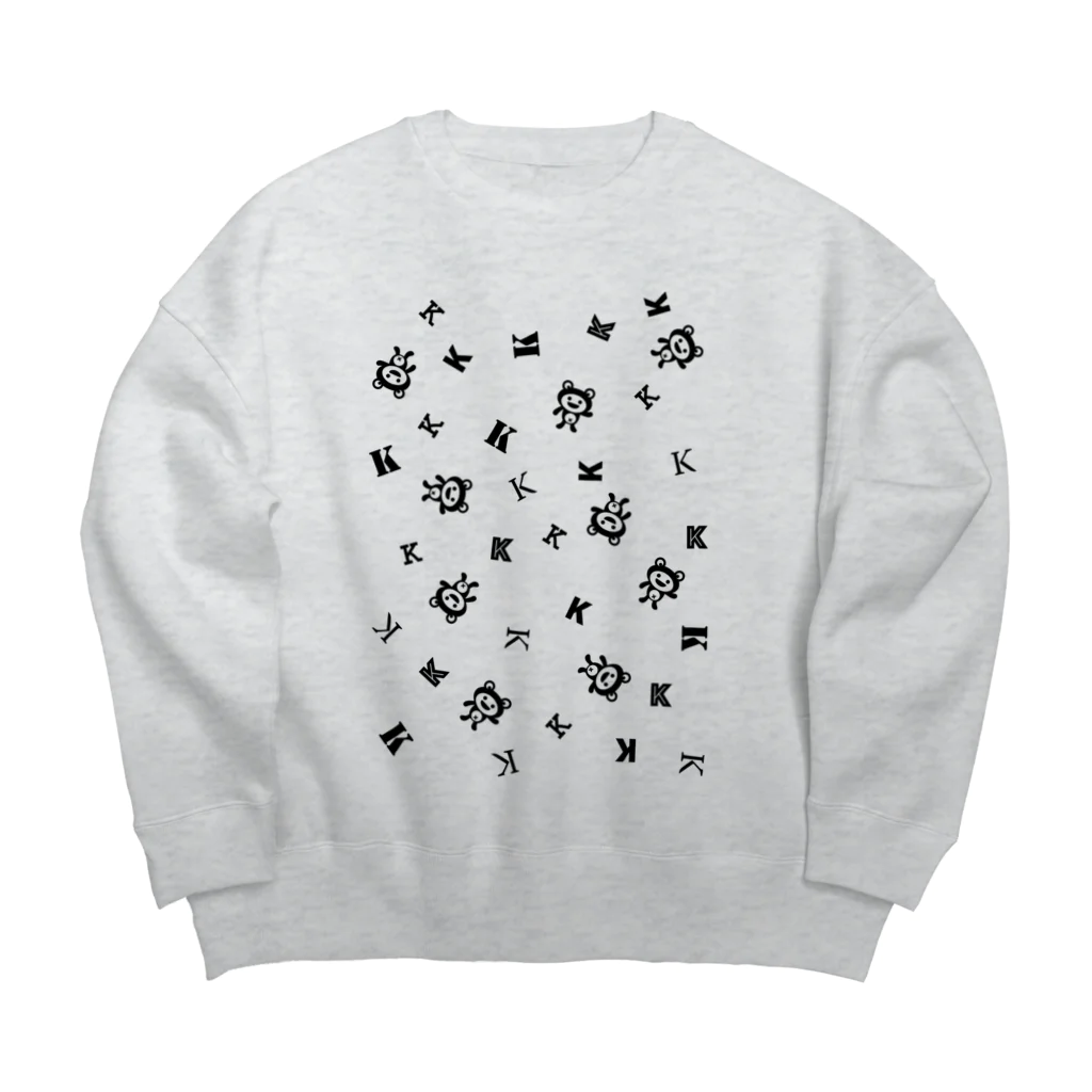 ヨープキャンが気になったのケロっ子 パターン ブラック Big Crew Neck Sweatshirt