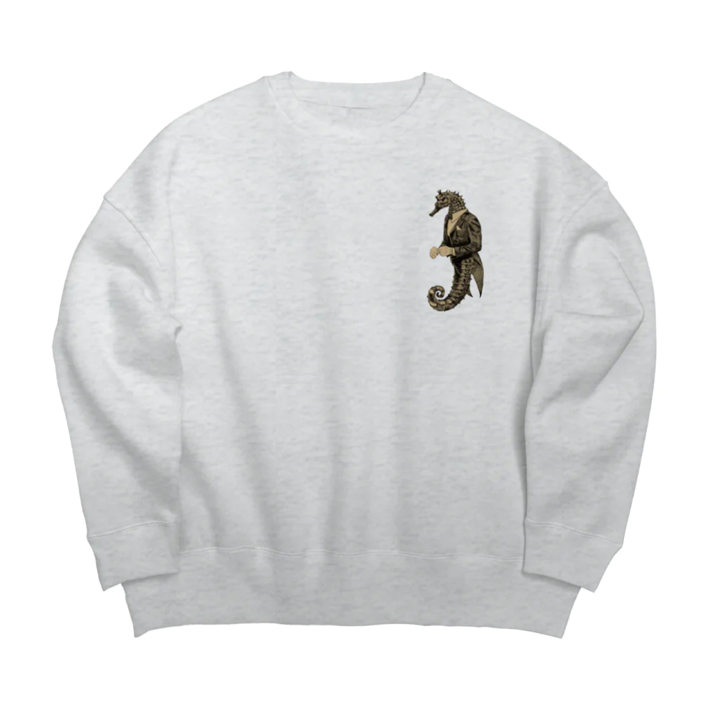 ポルコショップのたつのおと紳士ソロ茶 Big Crew Neck Sweatshirt